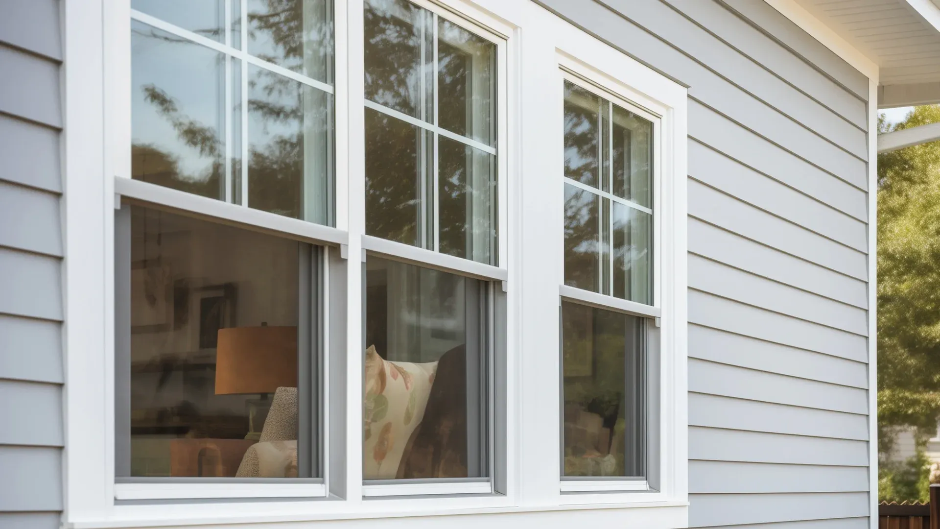 White double-hung windows