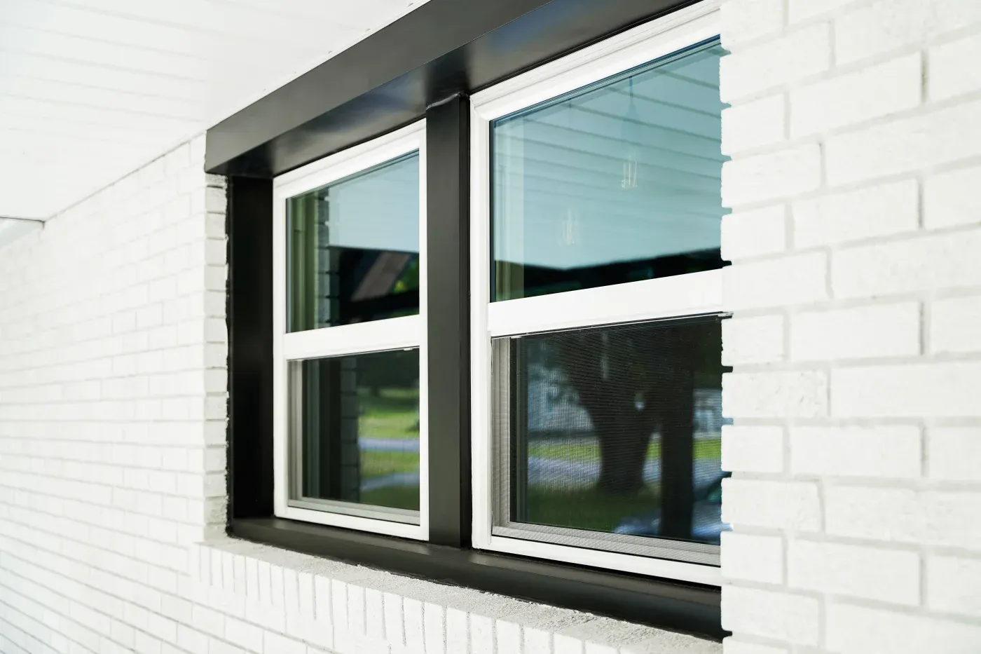 Ecolite White Single Hung Windows Exterior The Board Store