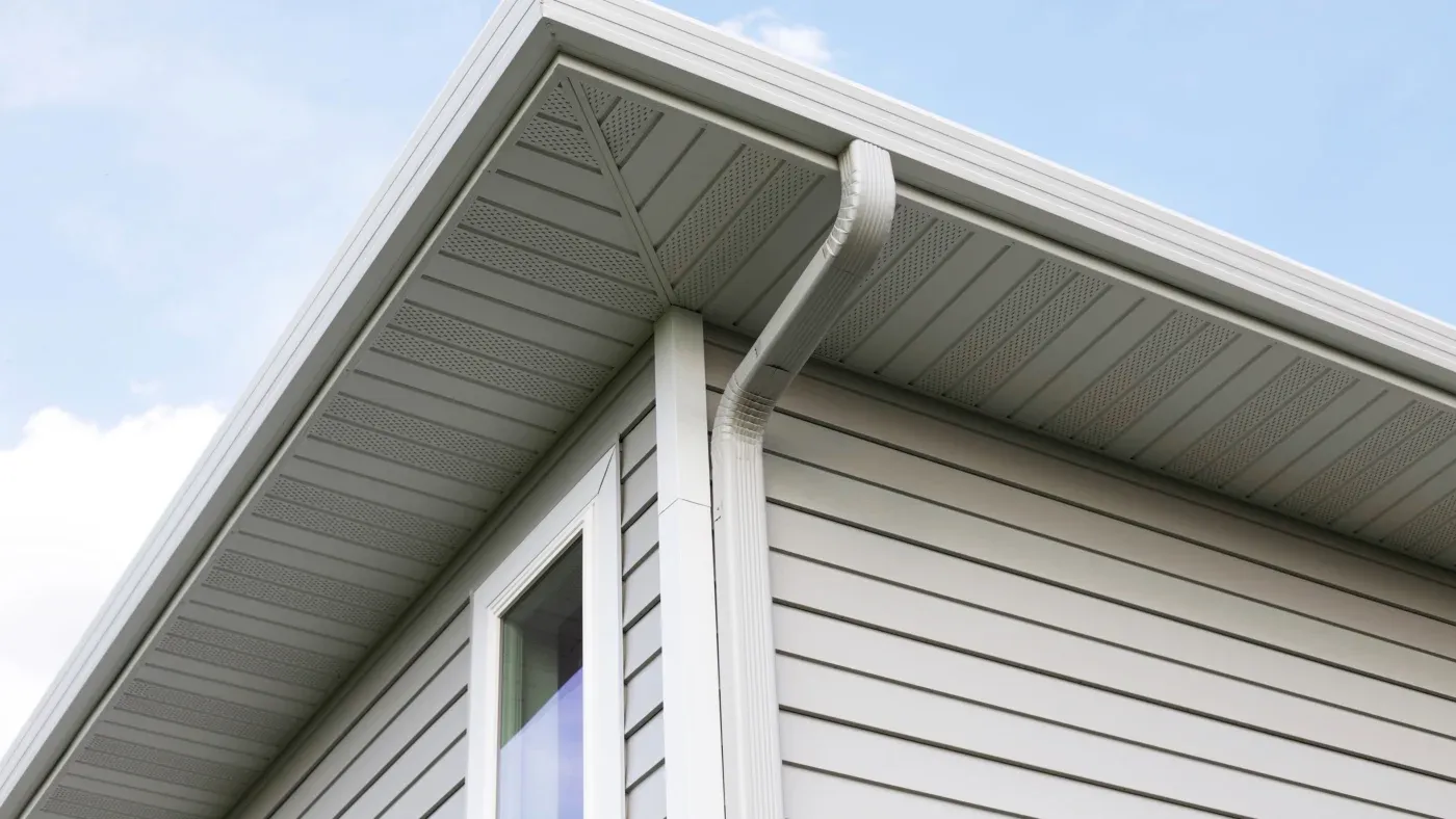 A home with gray siding