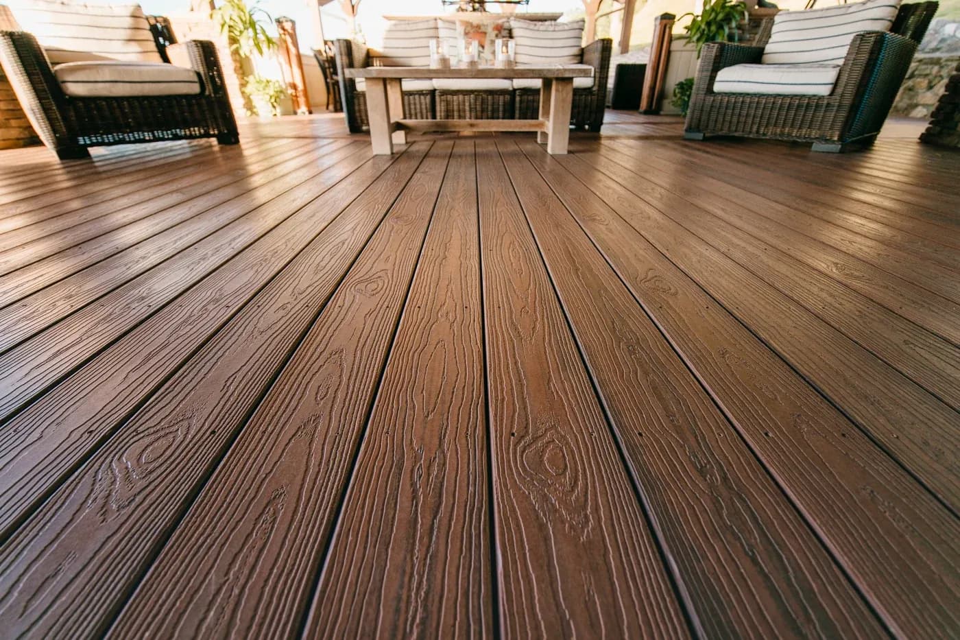 A large gray deck