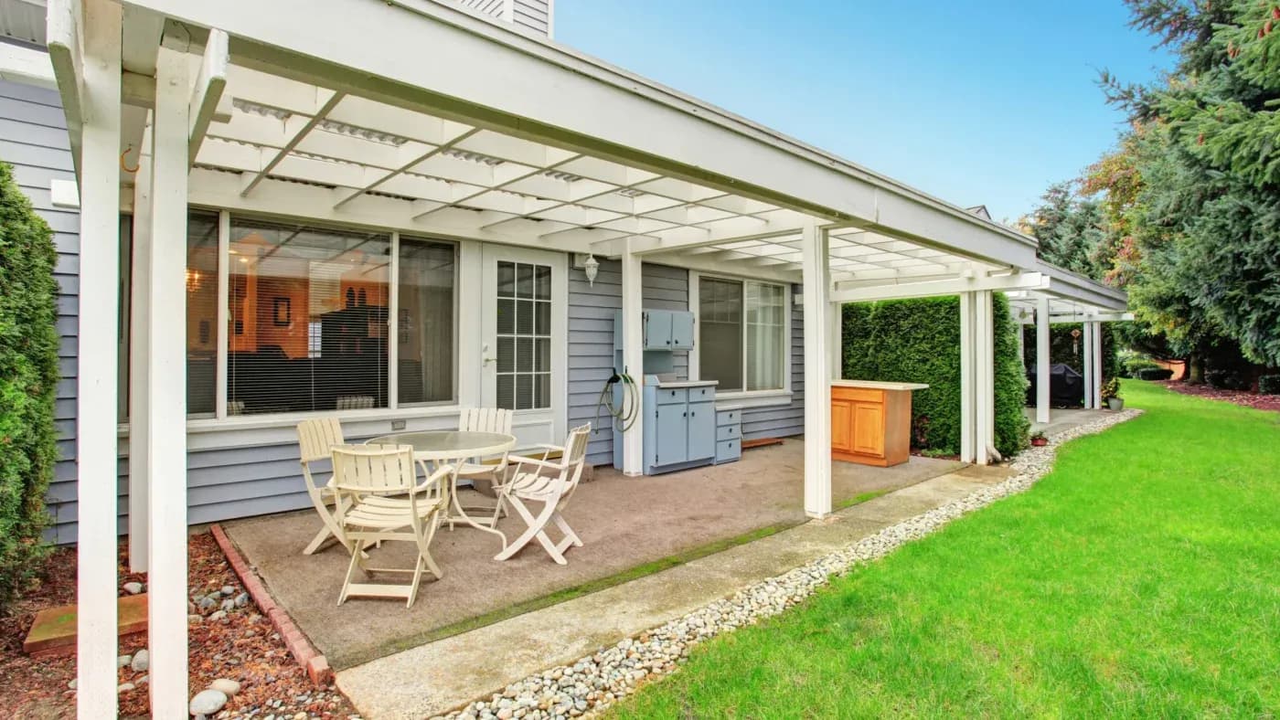 White Patio Cover Onalaska Wi The Board Store